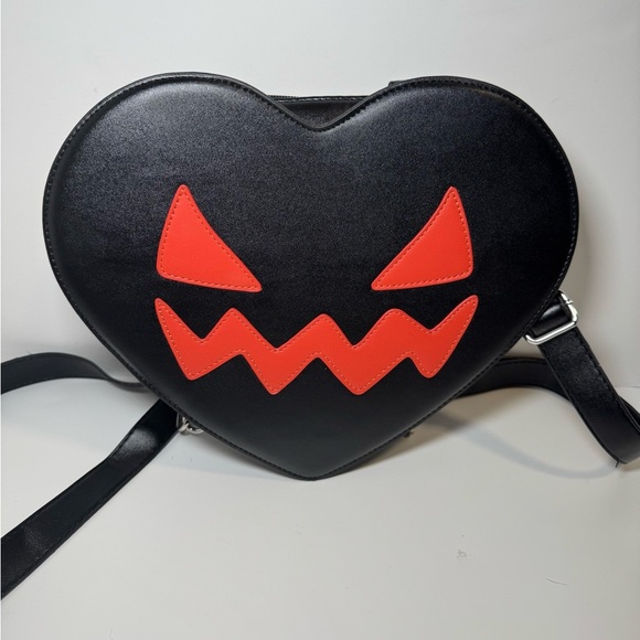 Em & Sprout Pumpkin Face Heart backpack purse - Picture 1 of 9